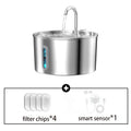 Stainless Steel Pet Water Fountain – 2.2L Automatic Dispenser for Cats & Dogs