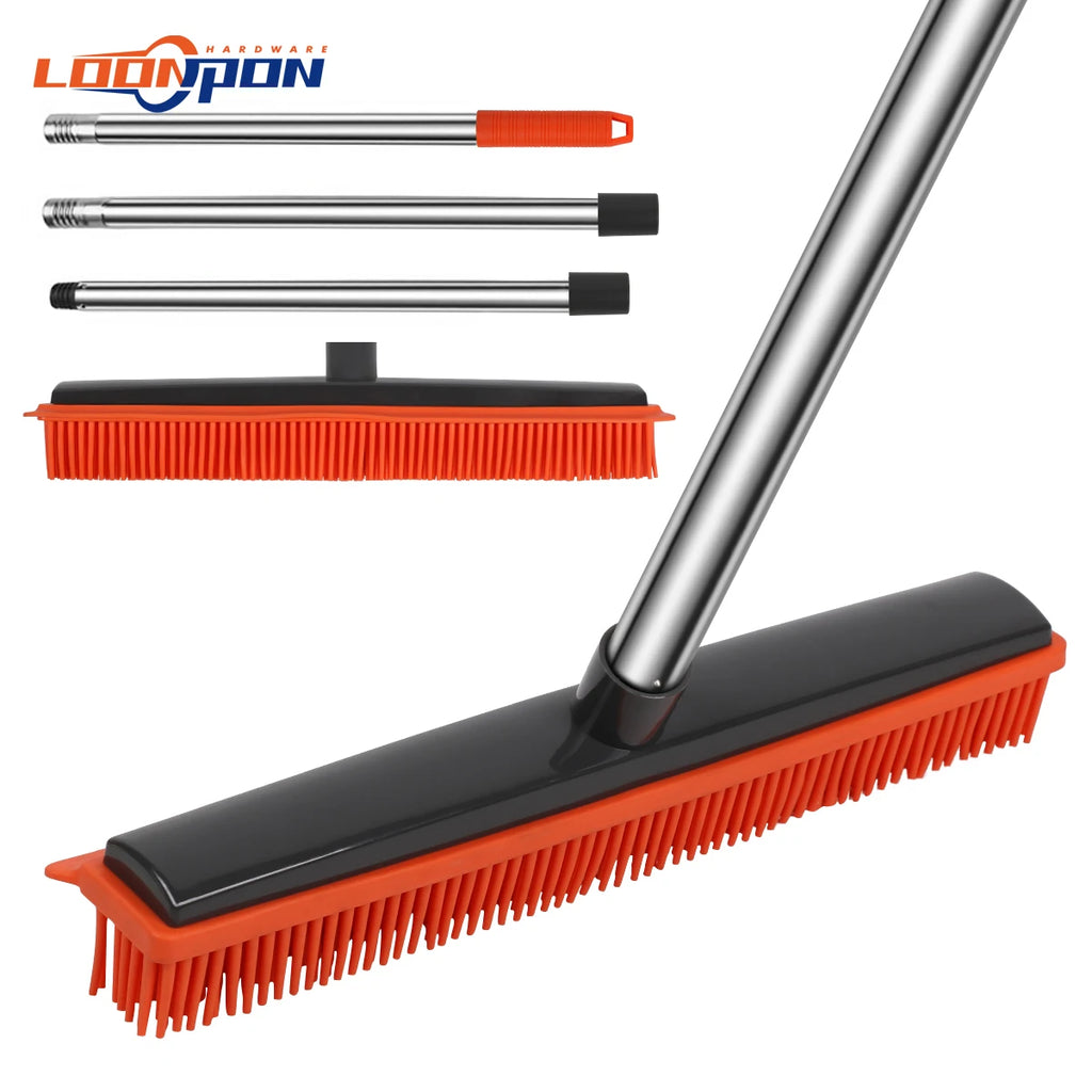 Silicone Broom – Scratch-Free Bristles for Floors, Carpets & Pet Hair Removal