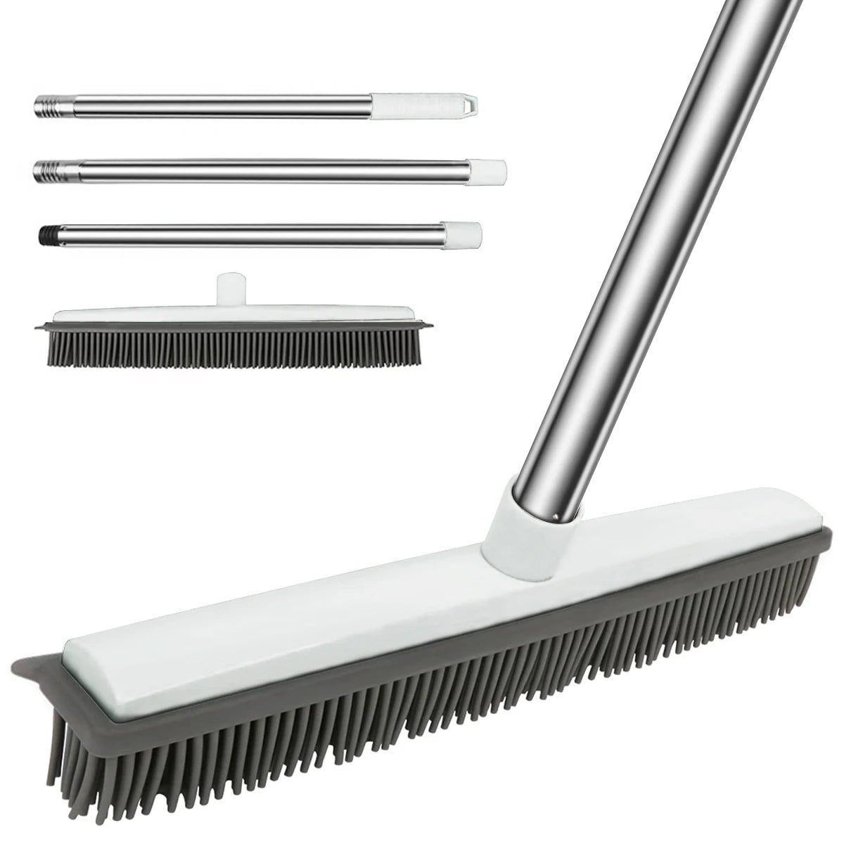 Silicone Broom – Scratch-Free Bristles for Floors, Carpets & Pet Hair Removal