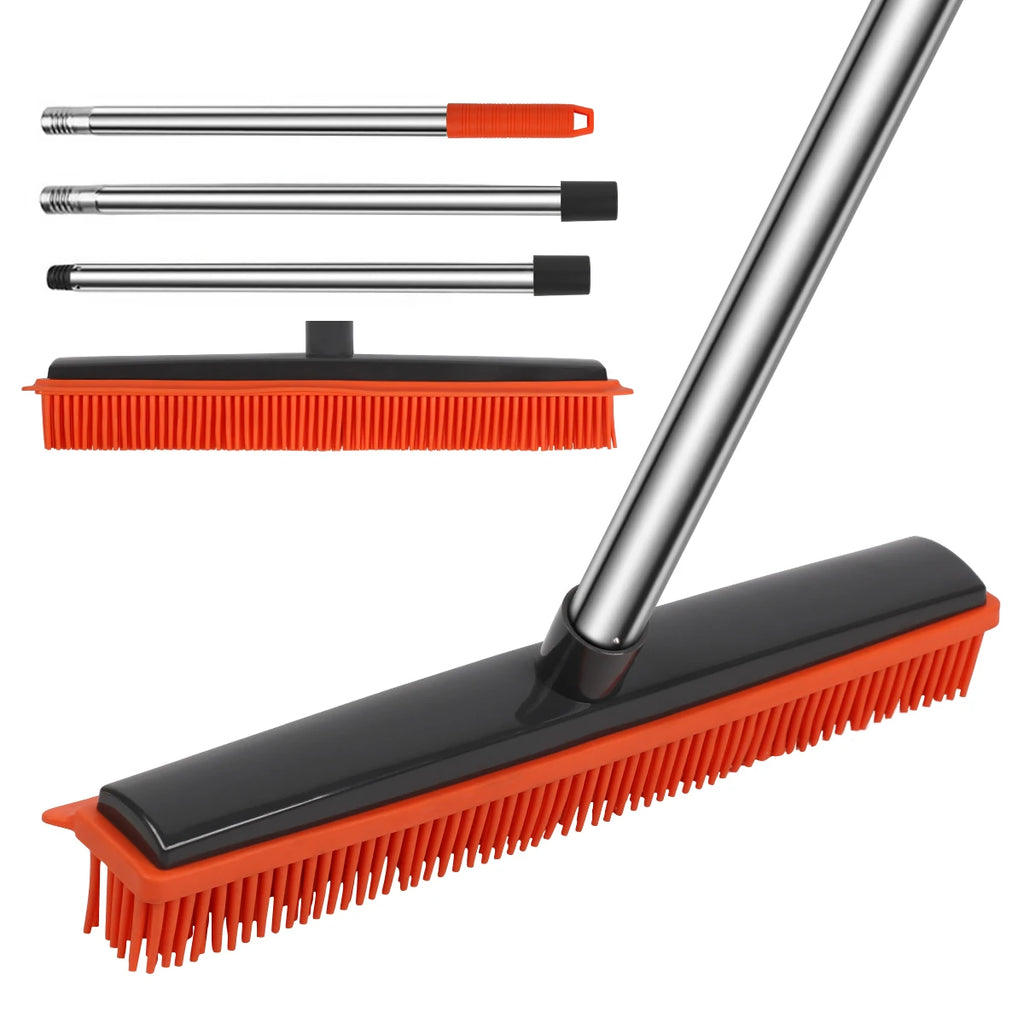 Silicone Broom – Scratch-Free Bristles for Floors, Carpets & Pet Hair Removal